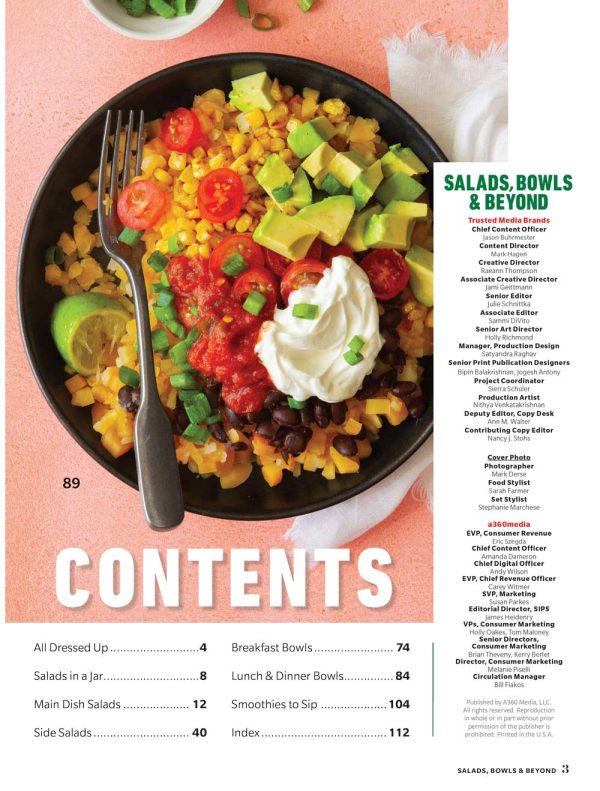 Taste of Home - Salads, Bowls & Beyond: 120 Eat-Right Feel-Good Recipes, Fast & Fresh, On-The-Go Salads In Jar, Wholesome Veggies, Greens, Fruits, Grains, Lean Protein, Breakfast, Lunch, Dinner & More For Sale - Image 3