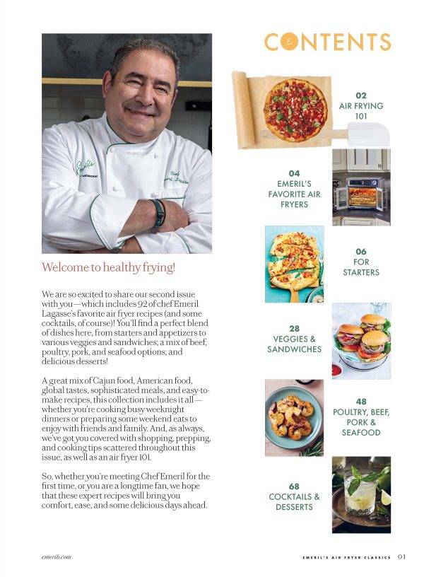 Emeril’s Air Fryer Classics - 92 Recipes, Air Frying 101 Hacks & Tricks, Breakfast, Appetizers, Veggies, Sandwiches, Poultry, Beef, Pork, Seafood, Desserts, Cocktails & Emeril s Favorite Air Fryers! Cheap - Image 2
