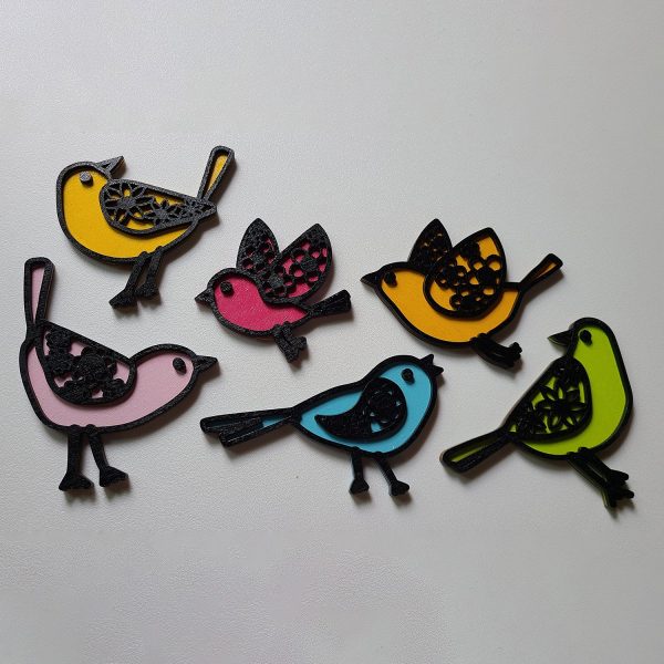 Birds with Flower Wings (Set of 6) Online