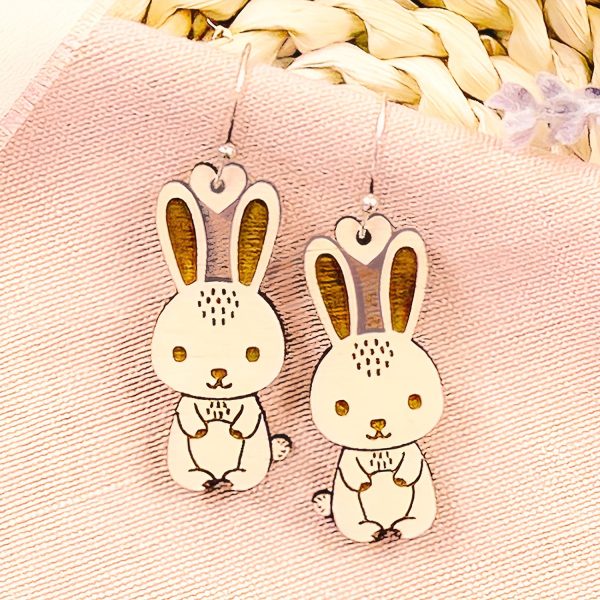 Easter Bunny Earrings for Spring (Set of 2) Sale - Image 2