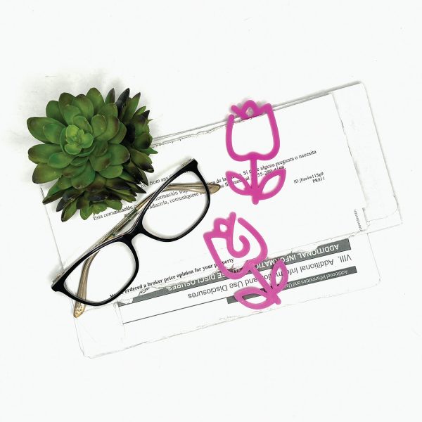 Flower Shaped Bookmark with Card Backer - Paperclip - Snack Bag Closure Online - Image 3