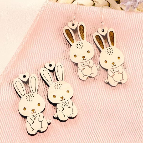 Easter Bunny Earrings for Spring (Set of 2) Sale - Image 3