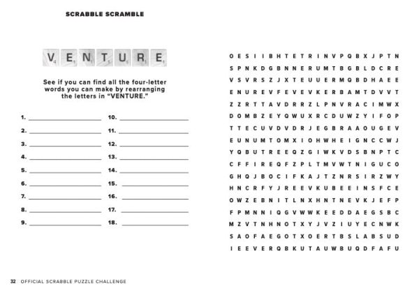 Scrabble Puzzle Challenge - 50+ Brain Boosting Puzzles, Flex Your Vocabulary, Classic Board Game, Word Search, Scrabble Scramble, Solve & Search, Brain Boosting, Relax, Unwind, De-Stress & Unplug! Online Sale - Image 3