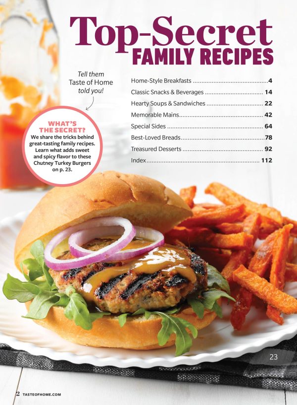 Taste of Home - Top-Secret Family Recipes: 112 Timeless Favorites Every Cook Needs, Easy Entrees, Most-Loved Retro Dishes, Handy Kitchen Hacks, Grandma s Chicken Dinner, Cheeseburger Soup & More! Fashion - Image 2