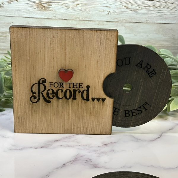 For the Record I Love You Wood Card Valentine s Day Card Sale - Image 2