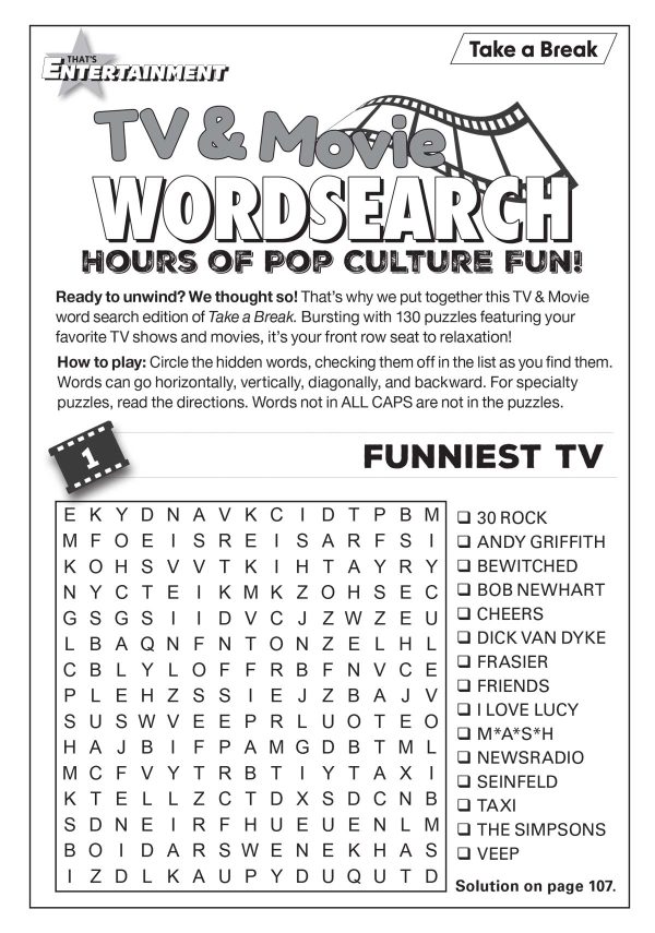 That s Entertainment Wordsearch TV & Movie #3 Online now - Image 3