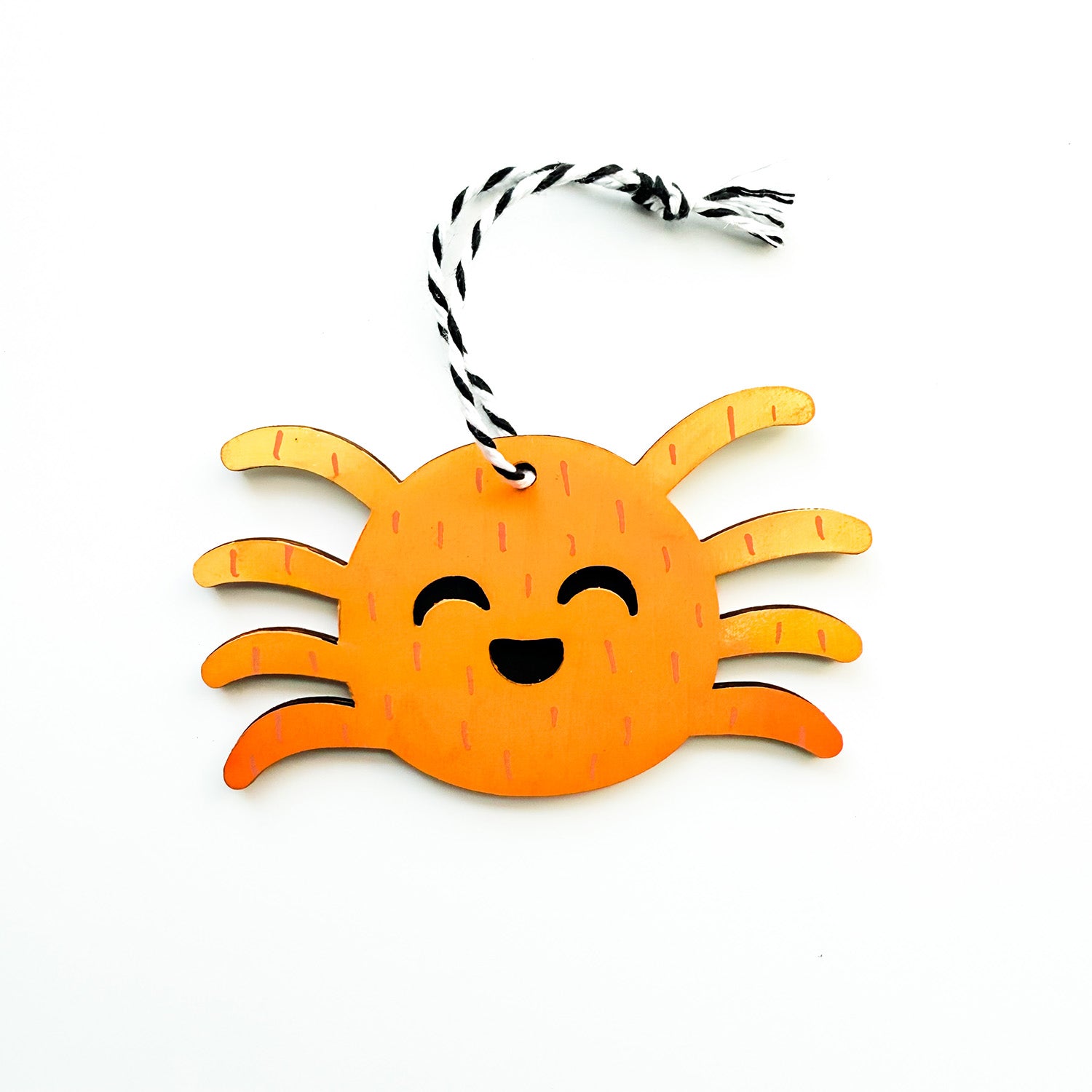 Happy Spider Gift Tag Ornament Wooden Paint Me Halloween Decor Fashion