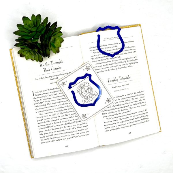Police Badge Shaped Bookmark with Card Backer - Paperclip - Snack Bag Closure Online Sale