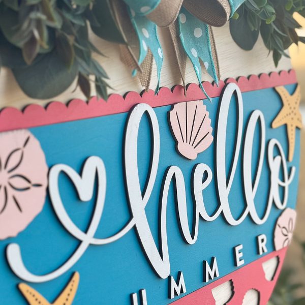 Hello Summer Beach-Themed Door Hanger Supply - Image 4