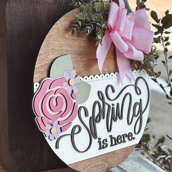 Spring Is Here Floral Door Hanger Sale - Image 2