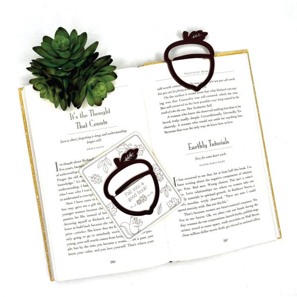 Acorn Shaped Bookmark with Card Backer - Paperclip - Snack Bag Closure Supply