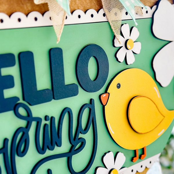 Hello Spring Chick Door Hanger Cheap - Image 4
