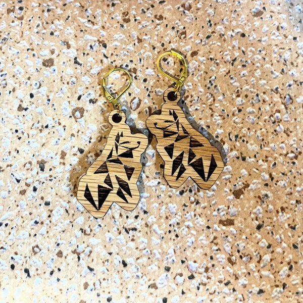 Geometric Wolf Earrings Online Sale