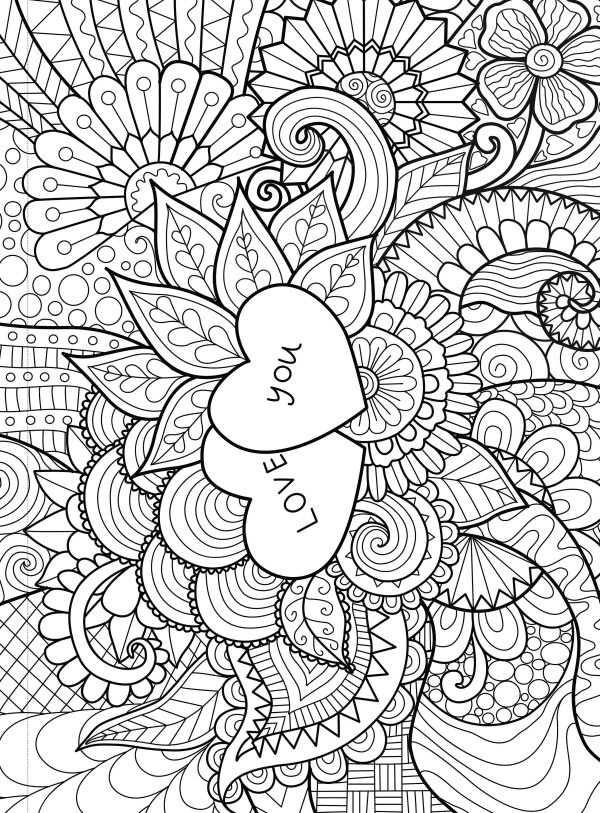 Coloring Valentine’s Day - 47 Valentines To Color & Share, Homemade Gift Idea, Heart Designs, Spread Love, Adult Coloring Book, Unwind, De-Stress, Unplug, Self-Care, Calming & Unleash Creativity! on Sale - Image 4