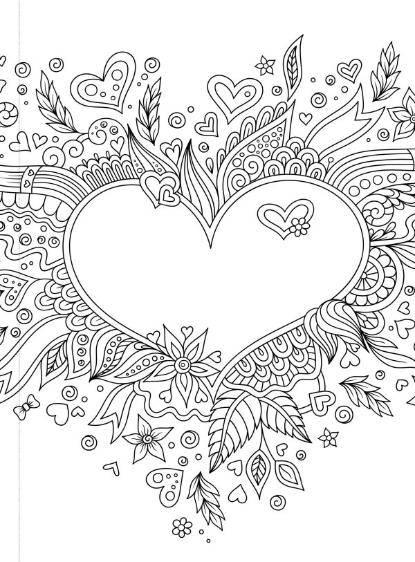 Coloring Valentine’s Day - 47 Valentines To Color & Share, Homemade Gift Idea, Heart Designs, Spread Love, Adult Coloring Book, Unwind, De-Stress, Unplug, Self-Care, Calming & Unleash Creativity! on Sale - Image 2