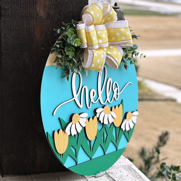 Hello Daisy and Tulip Door Hanger Online Sale - Image 3