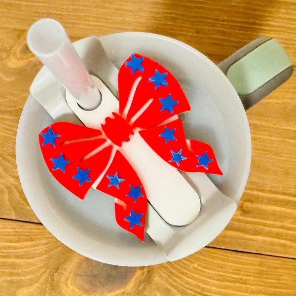 4th of July American Bow Lid Topper compatible with 20-30oz Stanley Tumbler Discount