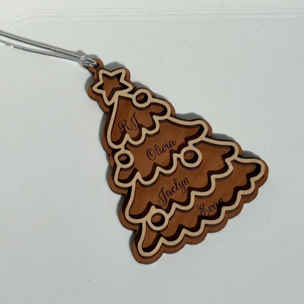 Christmas Tree Ornament   Tag with Family Names Discount - Image 2