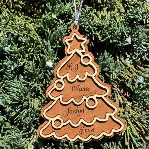 Christmas Tree Ornament   Tag with Family Names Discount