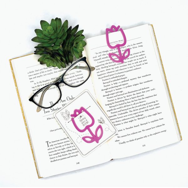 Flower Shaped Bookmark with Card Backer - Paperclip - Snack Bag Closure Online