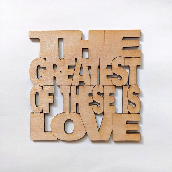 The Greatest of These is Love Coaster with Display Stand Hot on Sale