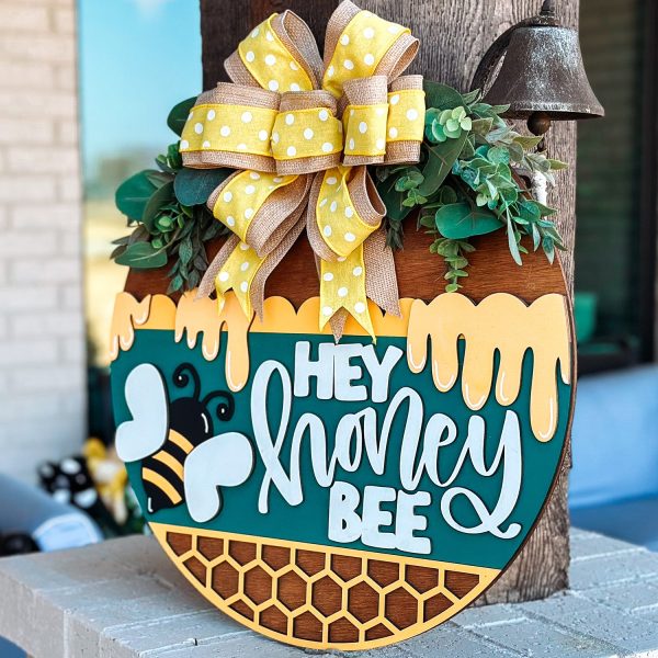 Hey Honey Bee Door Hanger For Sale - Image 3