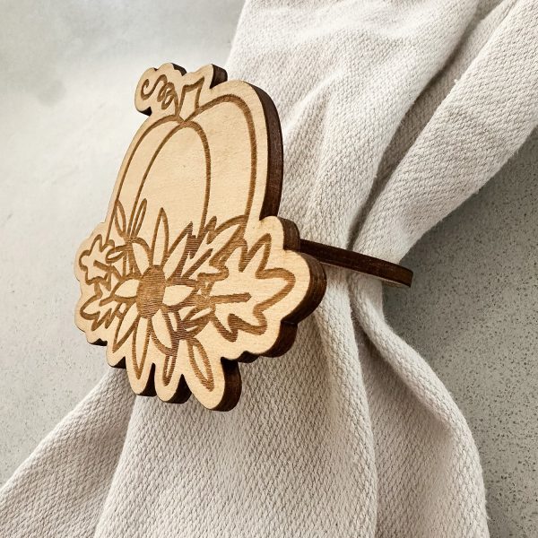 Pumpkin Engraved Napkin Ring, Thanksgiving Napkin Ring Online Hot Sale - Image 2