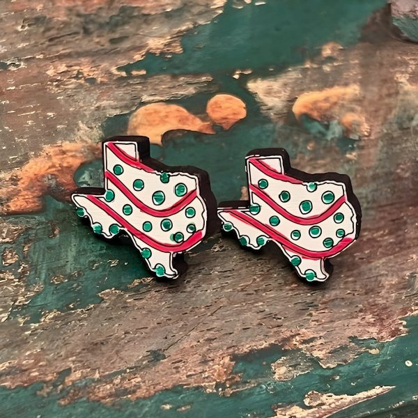 Texas Christmas Cake Stud Earrings Online now
