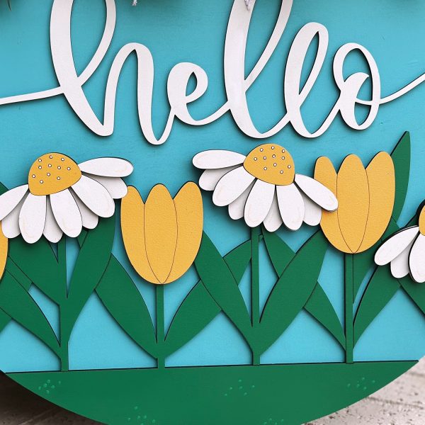 Hello Daisy and Tulip Door Hanger Online Sale - Image 5