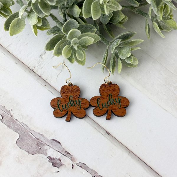Lucky Shamrock Dangle Earrings - St. Patrick s Day Earrings For Discount - Image 2