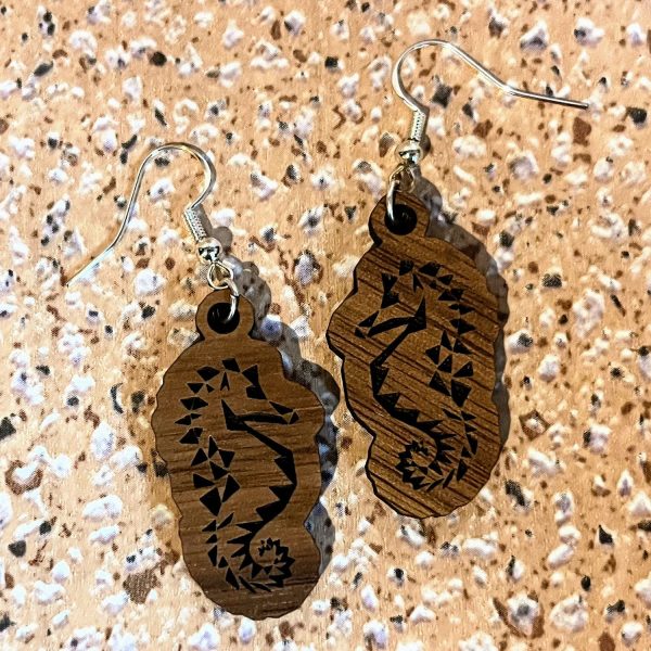 Geometric Seahorse Earrings For Sale