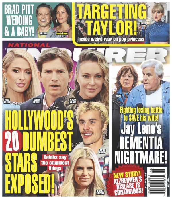 National ENQUIRER - 02.19.24 Hollywoods 20 Dumbest Stars Exposed Sale