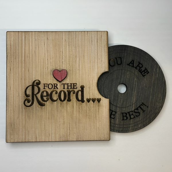 For the Record I Love You Wood Card Valentine s Day Card Sale - Image 4