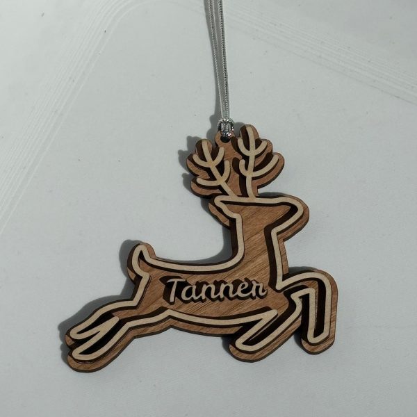 Personalizable Jumping Reindeer Christmas Ornament   Tag Fashion - Image 2