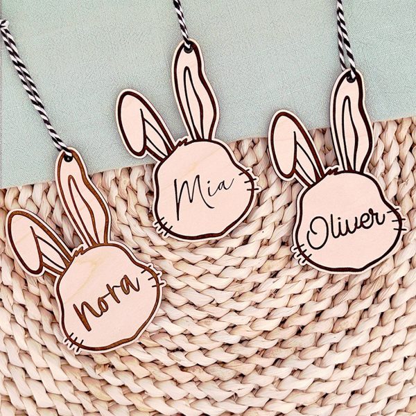 Personalized Easter Bunny Rabbit Basket Tag Fashion