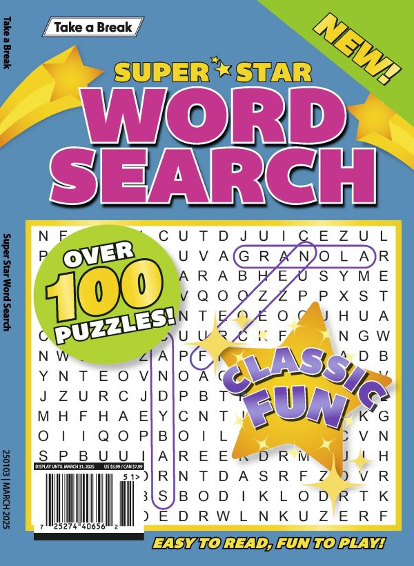 Take a Break - Superstar Word Search 24.12.27: Over 100 Puzzles, Classic Fun, Easy To Read, Fun To Play & More! on Sale