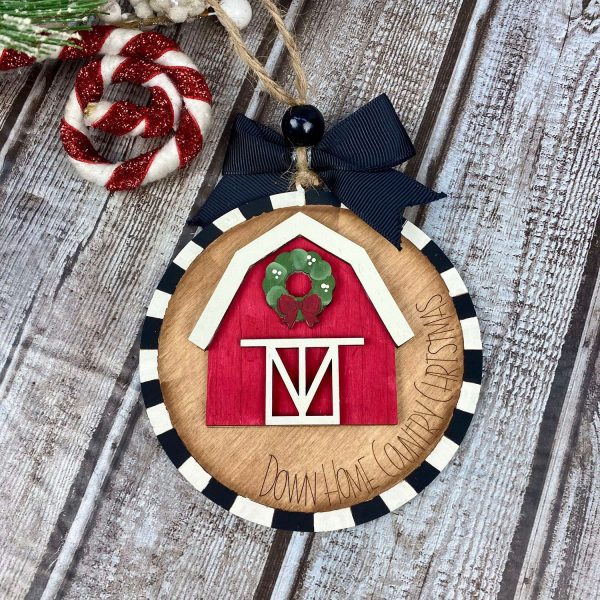 Rustic Barn Christmas Ornament   Gift Tag   Bag Tag Sale
