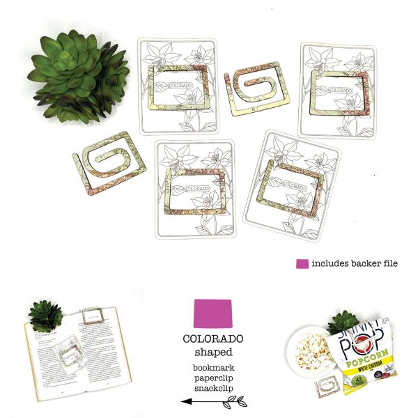 Colorado Shaped Bookmark with Card Backer - Paperclip - Snack Bag Closure For Sale - Image 2
