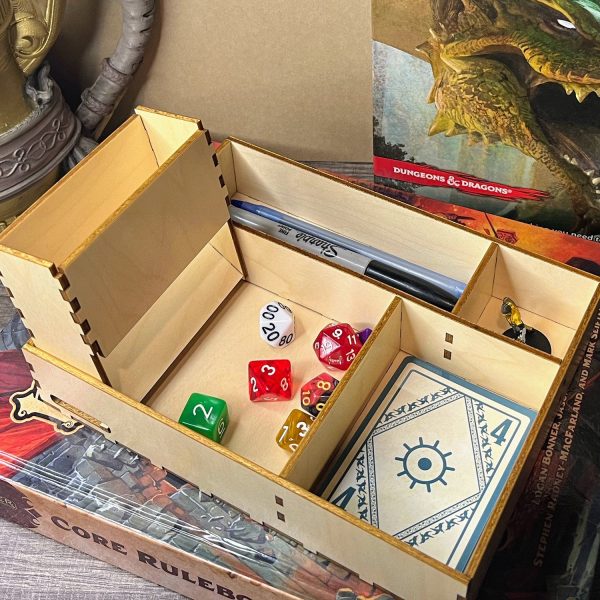 TTRPG Character Book: Tray with Dice Tower Online