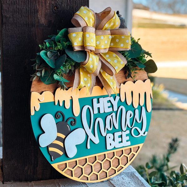 Hey Honey Bee Door Hanger For Sale - Image 2
