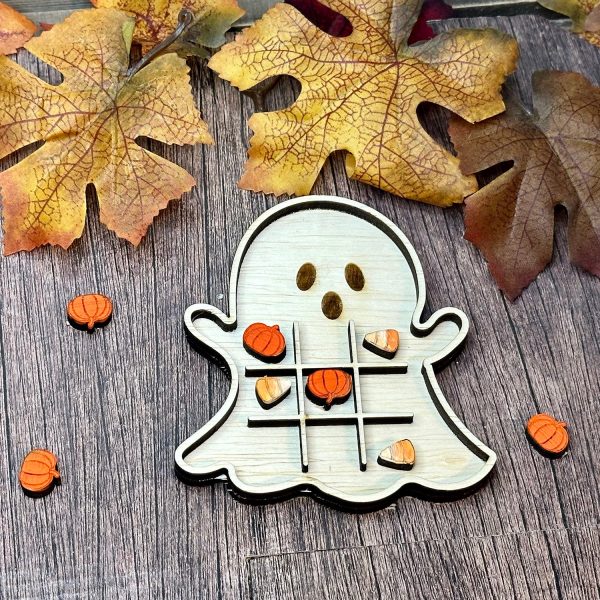 Ghost Tic-Tac-Toe Halloween Game and Table Decor Hot on Sale