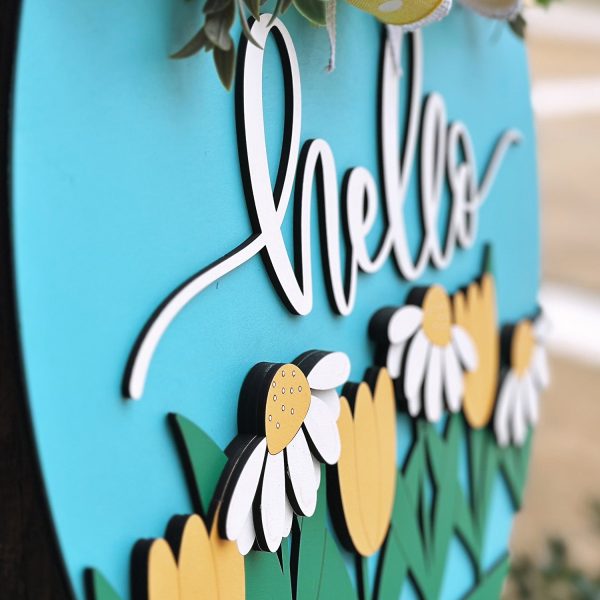 Hello Daisy and Tulip Door Hanger Online Sale - Image 4