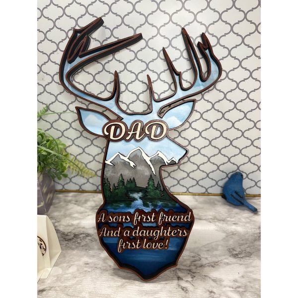 Mountain-Themed Dad Deer Head Decor Sale