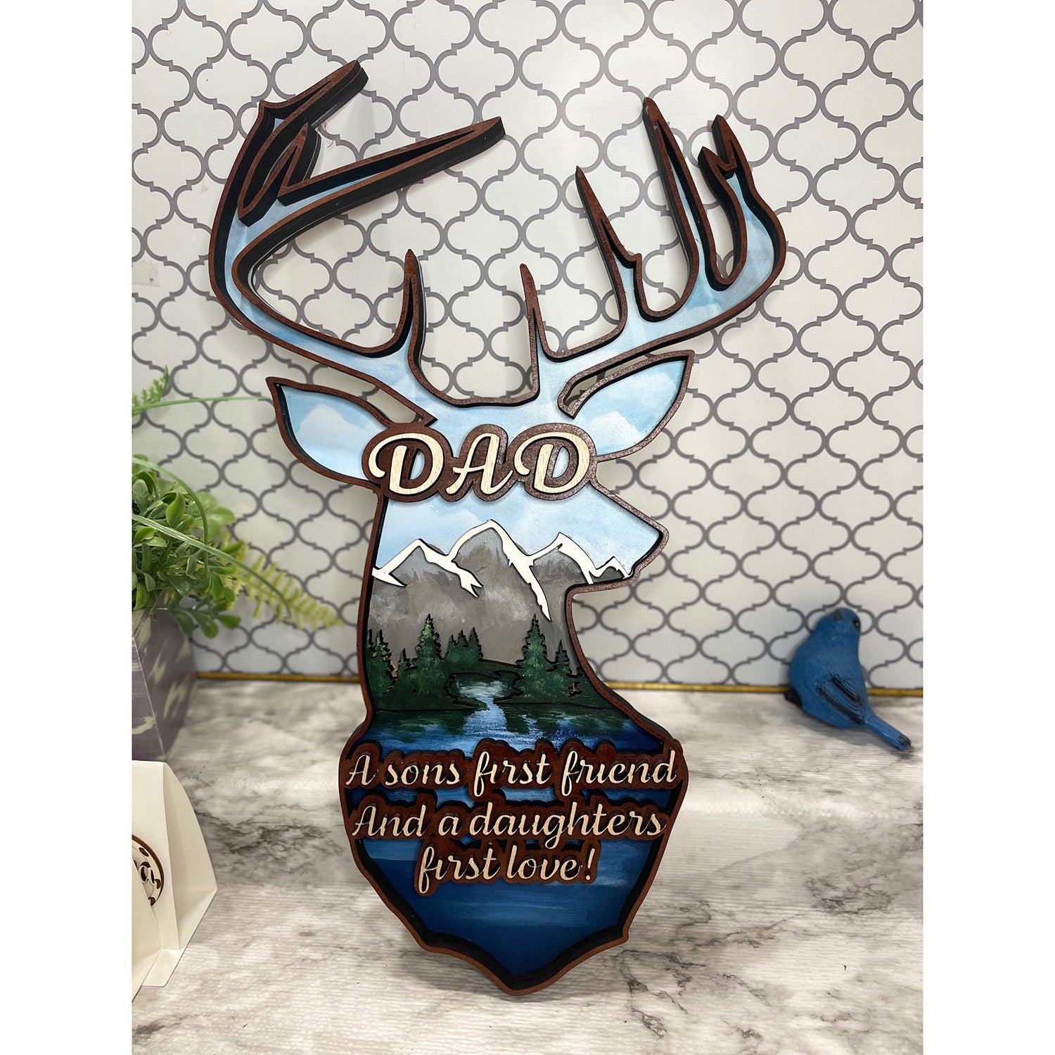 Mountain-Themed Dad Deer Head Decor Sale