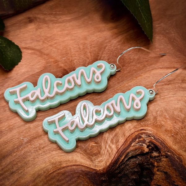 Falcons School Mascot Earrings – Customizable Double-Layer Design Discount - Image 2