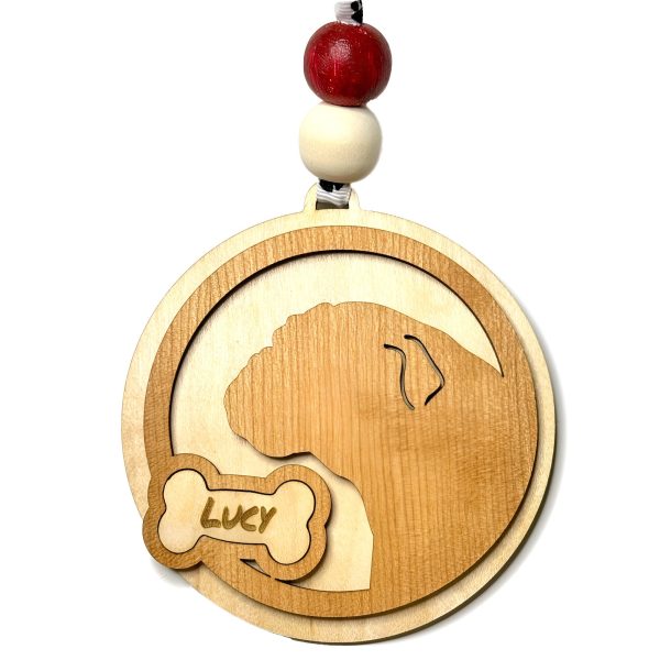 Bulldog Silhouette Christmas Ornament (Set of 3) with Personalization Online now