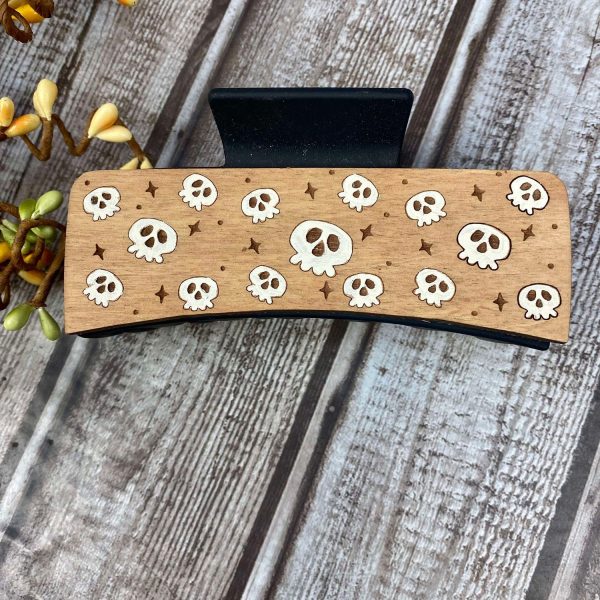 Spooky Scattered Halloween Skull Hair Clip on Sale