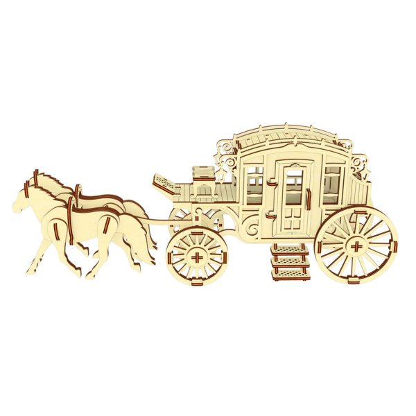 Old Horse-Drawn Carriage with Opening Doors and Moving Wheels Online Hot Sale - Image 2
