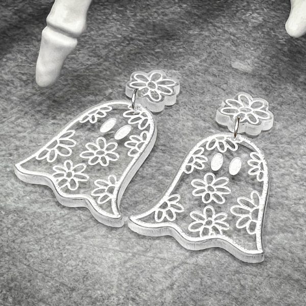 Groovy Ghost Earrings With Flowers Online - Image 4