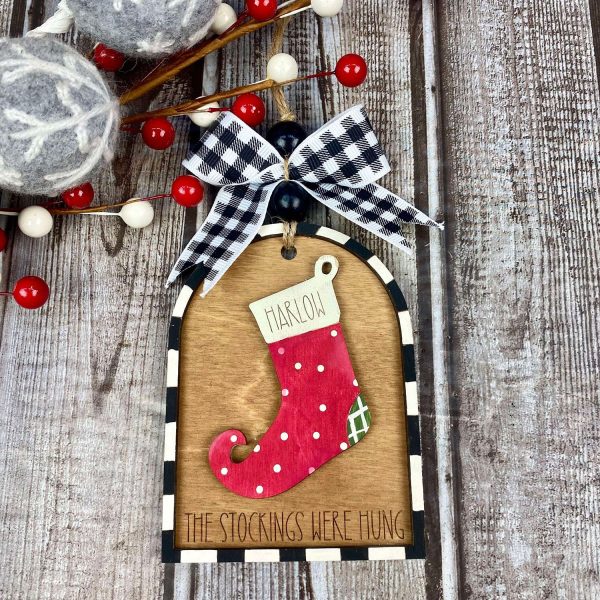 Whimsical Customizable Stocking Ornament   Gift Tag Online now - Image 2